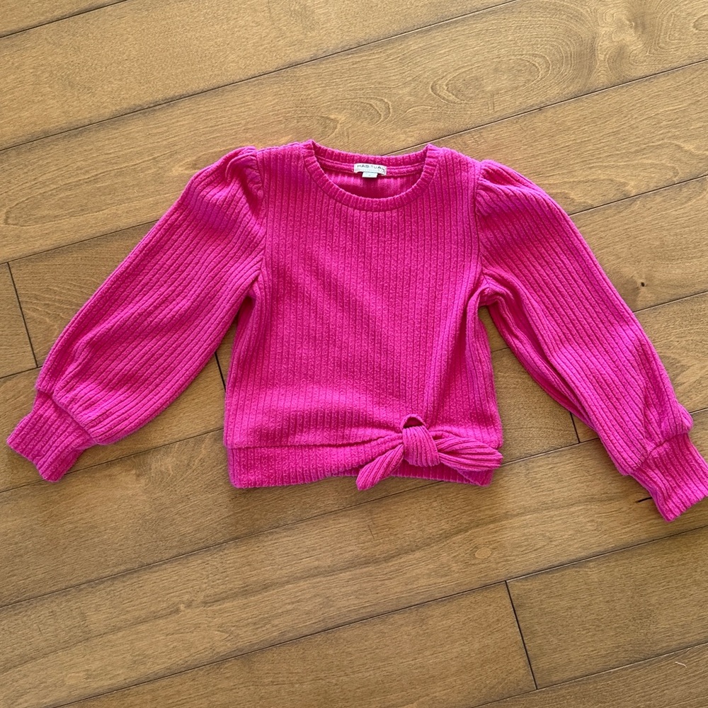 Habitual Pink Ribbed Kids Blouse